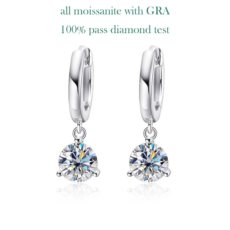 0.5-2CT Brilliant Cut Moissanite Classic Moissanite Drop Earrings