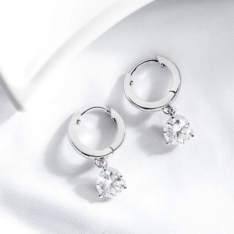 0.5-2CT Brilliant Cut Moissanite Classic Moissanite Drop Earrings