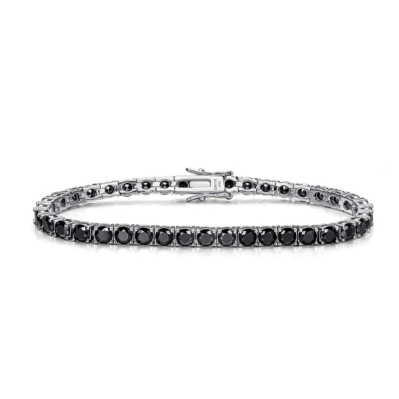 3/4/5MM Black Moissanite Tennis Bracelet for Women Hip Hop Full Diamond Men's Bracelet 100% 925 Sterling Silver Wholesale
