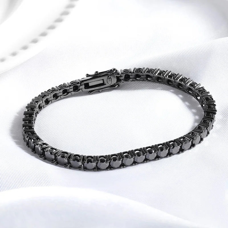 3/4/5MM Black Moissanite Tennis Bracelet for Women Hip Hop Full Diamond Men's Bracelet 100% 925 Sterling Silver Wholesale