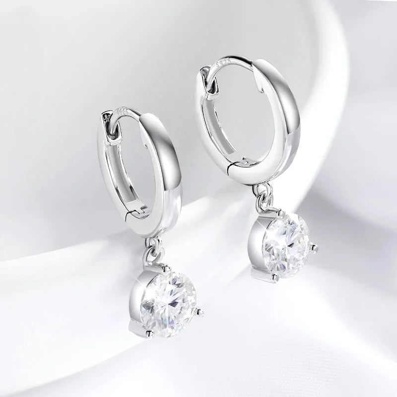 0.5-2CT Brilliant Cut Moissanite Classic Moissanite Drop Earrings