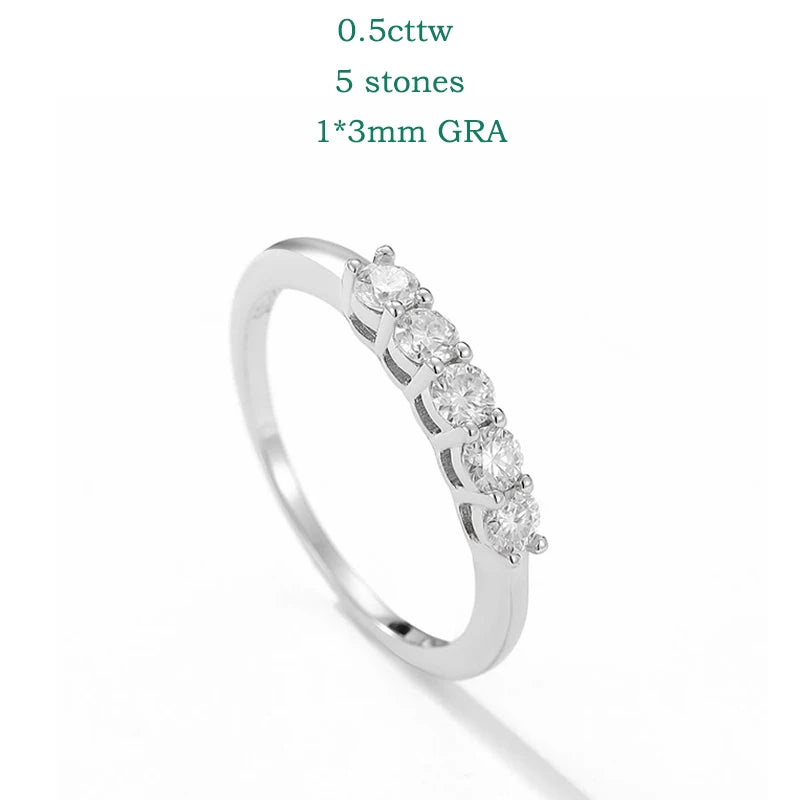 Brilliant 0.7CT Moissanite Eternity Band | 3mm Stackable Ring in S925 Sterling Silver