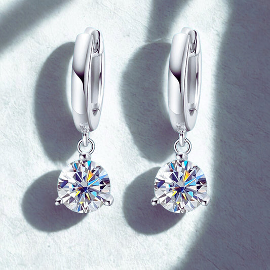 0.5-2CT Brilliant Cut Moissanite Classic Moissanite Drop Earrings