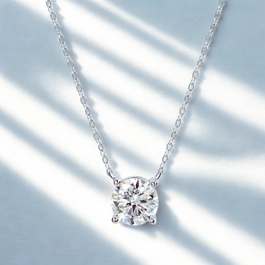 1-5CT Rose Gold Color Moissanite Necklace for Women D Color Sparkling Classic Lab Diamon Pendant Sterling Silver 925 GRA