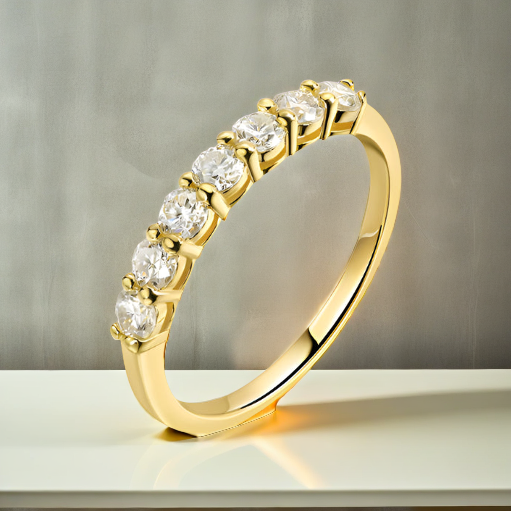 Brilliant 0.7CT Moissanite Eternity Band | 3mm Stackable Ring in S925 Sterling Silver