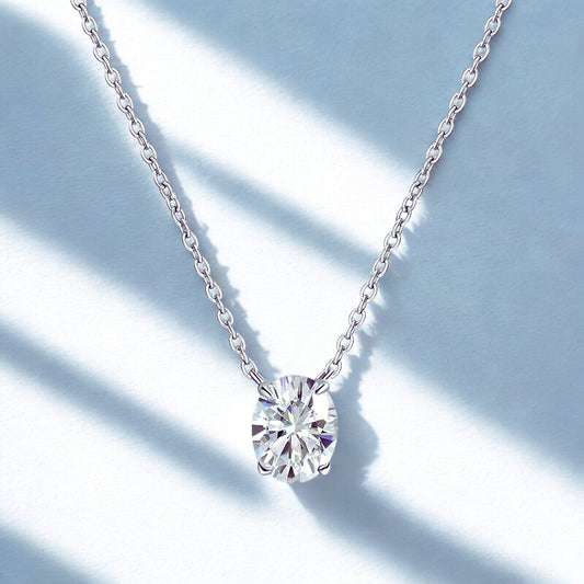 1CT 2CT 3CT Oval Cut Moissanite Necklaces for Women Jewelry 100% Real Silver Chain 925 Pandant Lab Diamond Birthday Gift