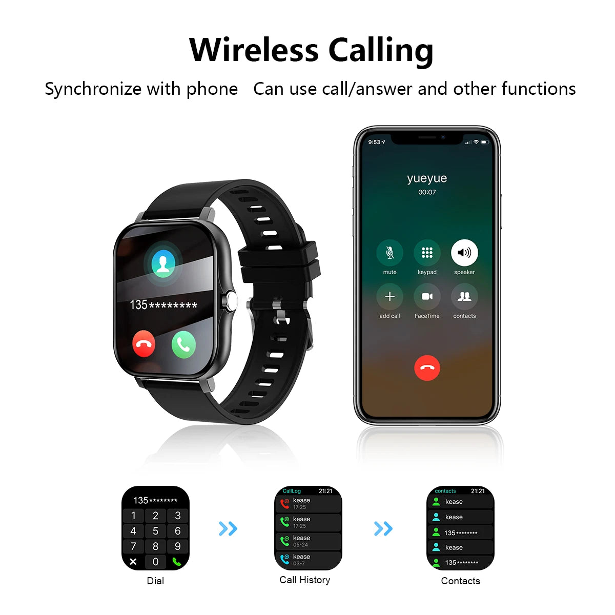 Smartwatch with Wireless Calling & Dialing: Your Ultimate Fitness & Communication Companion for iPhone & Android