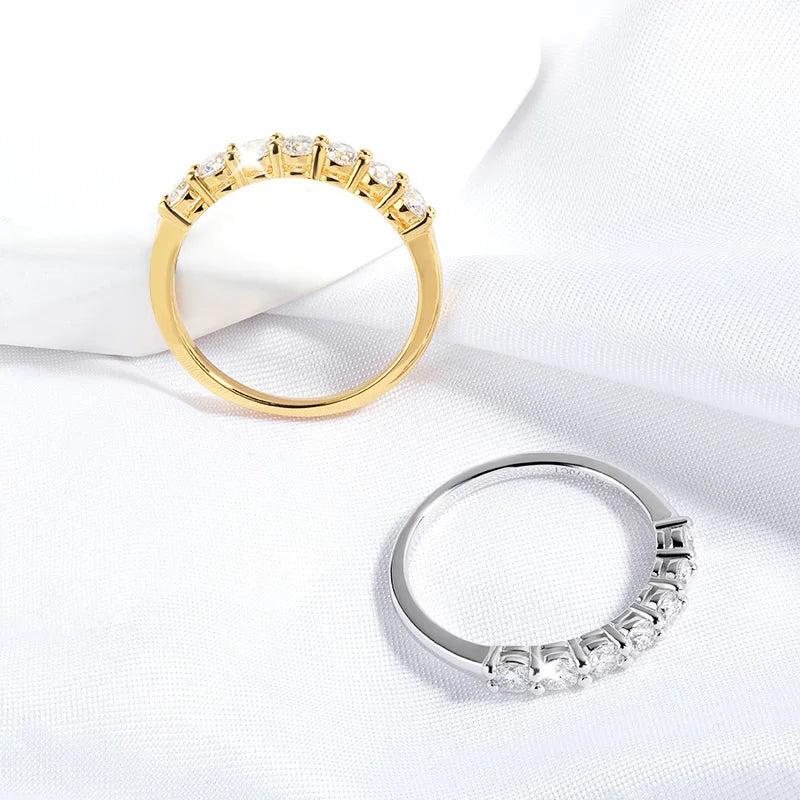 Brilliant 0.7CT Moissanite Eternity Band | 3mm Stackable Ring in S925 Sterling Silver