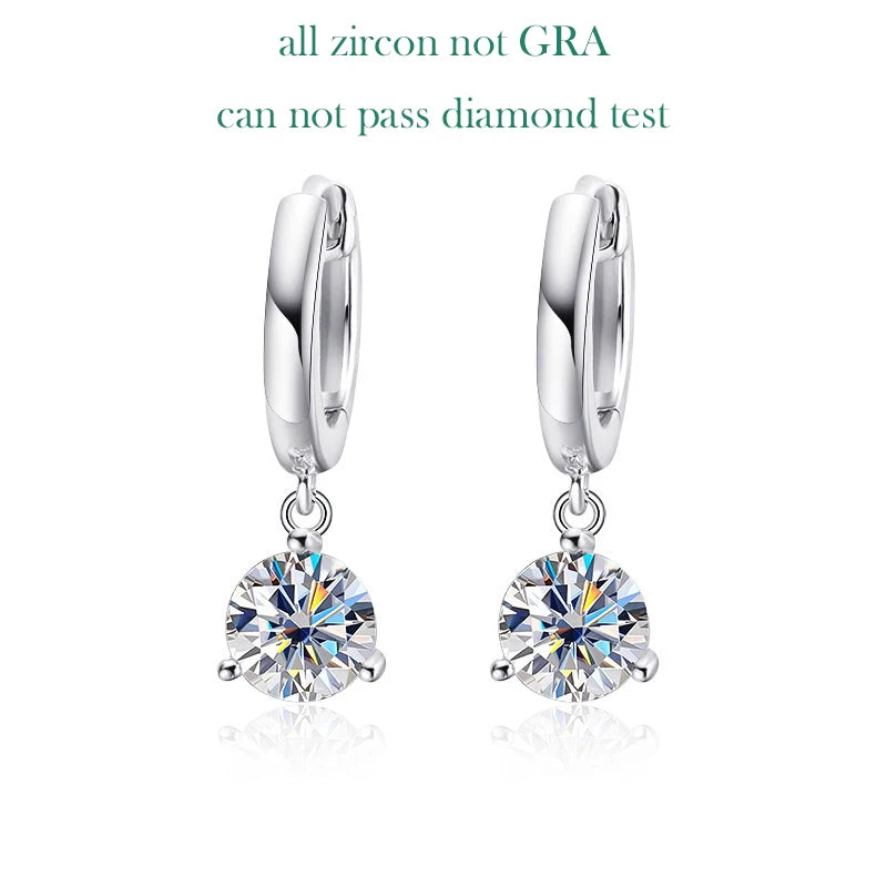 0.5-2CT Brilliant Cut Moissanite Classic Moissanite Drop Earrings