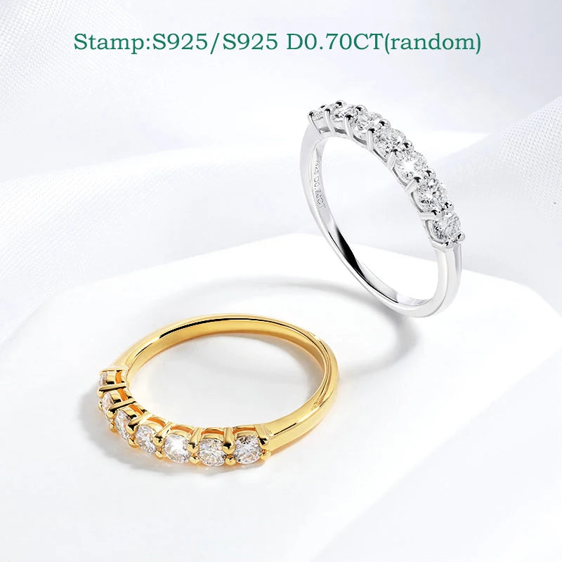 Brilliant 0.7CT Moissanite Eternity Band | 3mm Stackable Ring in S925 Sterling Silver