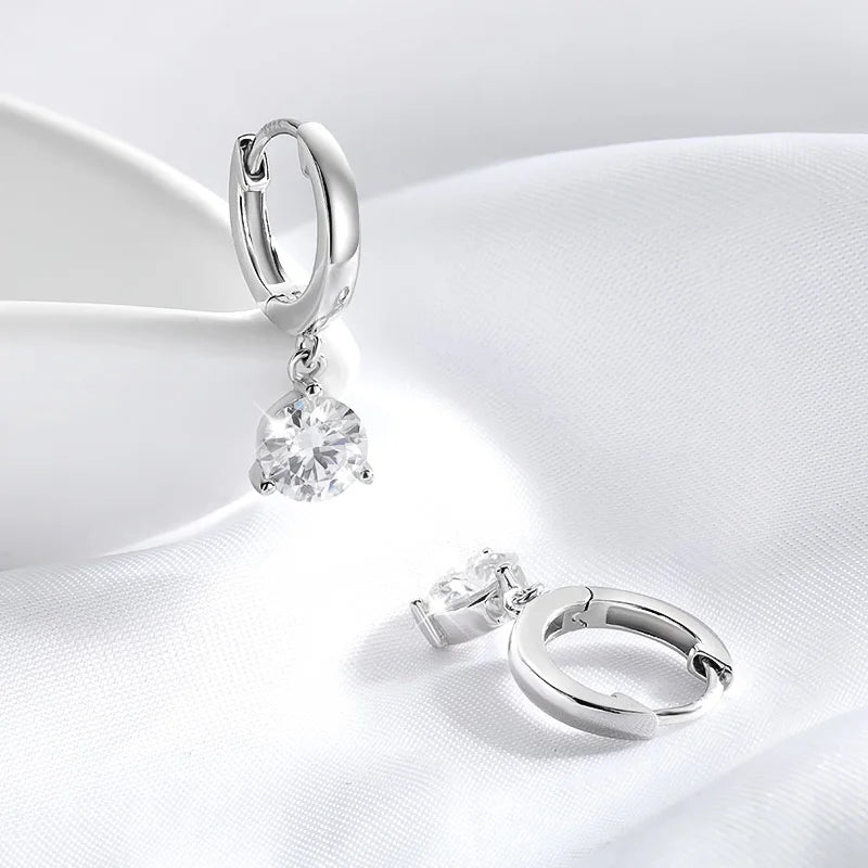 0.5-2CT Brilliant Cut Moissanite Classic Moissanite Drop Earrings