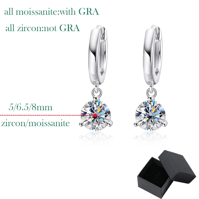 0.5-2CT Brilliant Cut Moissanite Classic Moissanite Drop Earrings