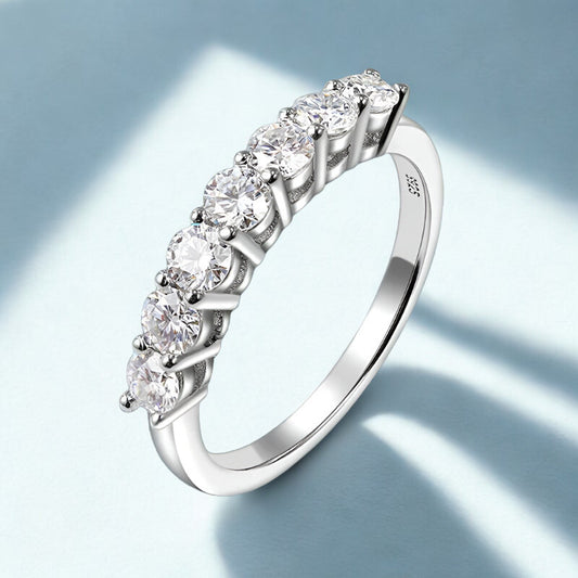 Brilliant 0.7CT Moissanite Eternity Band | 3mm Stackable Ring in S925 Sterling Silver