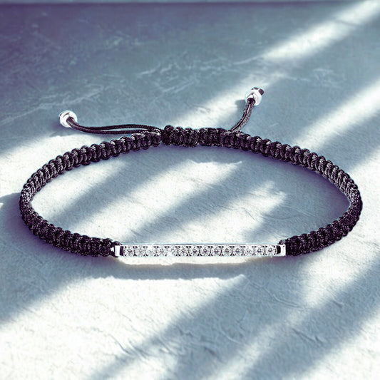 2/3mm Braided-rope Full Moissanite Bracelets for Women Men Adjustable Jewelry 100% 925 Sterling Silver Plated 18k Chain